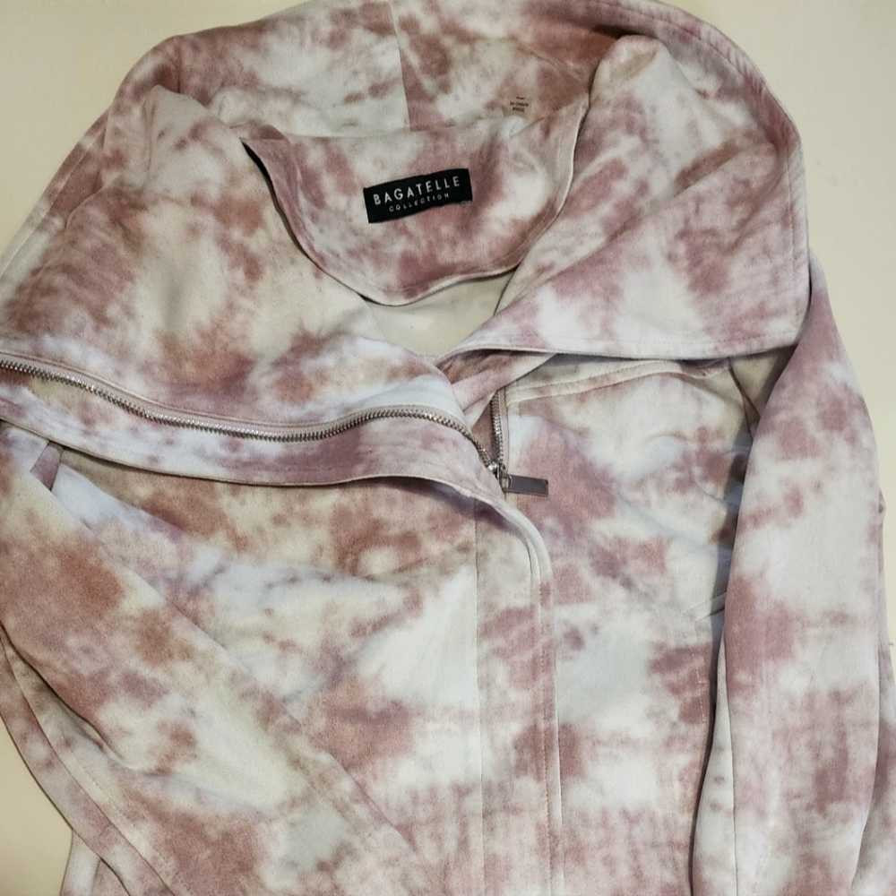 Bagatelle Tie Dye Faux Suede Envelope Jacket